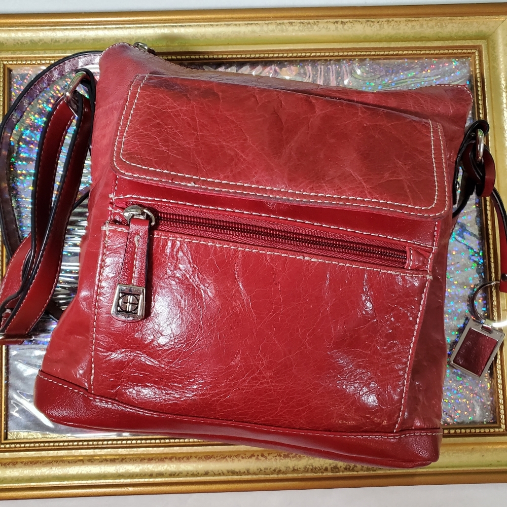 Giani Bernini Bag Genuine Leather Dark Red Crossbody Purse